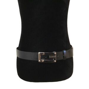 Guess Black And Silver Buckle Belt